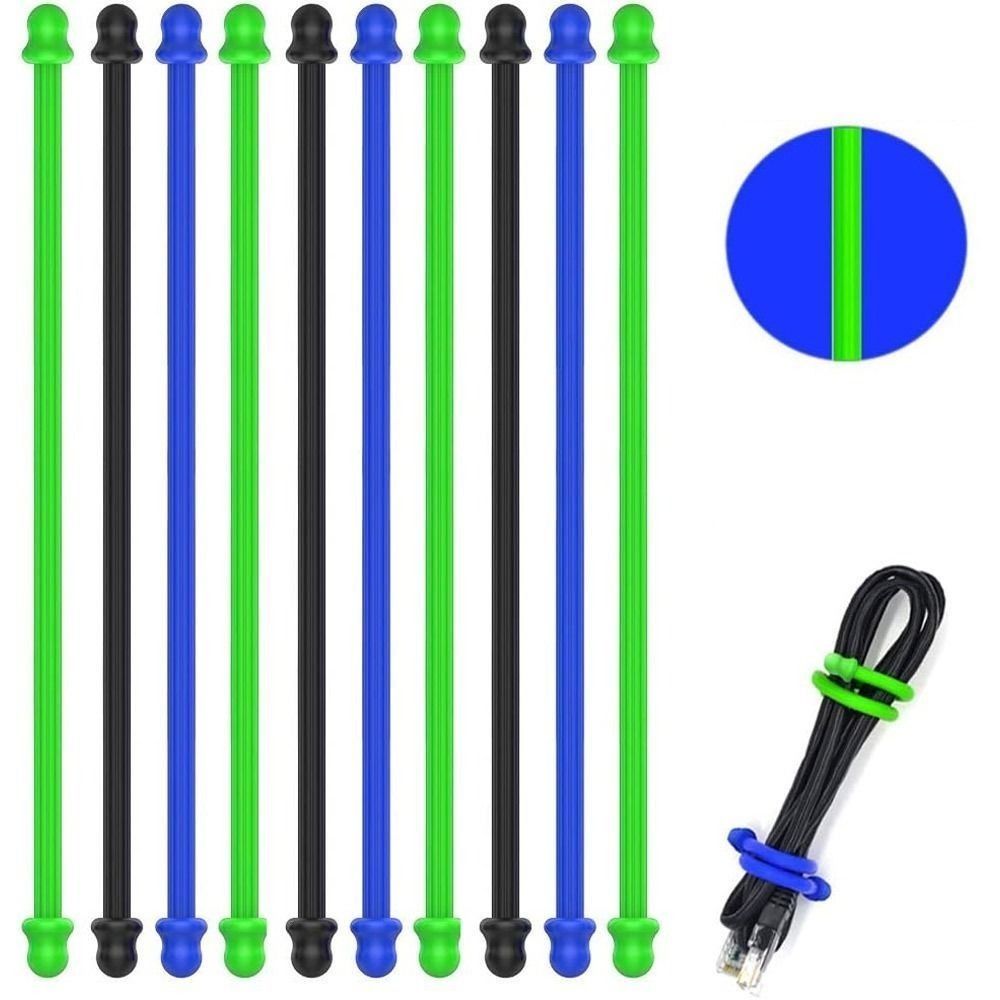 Gear Tie Reusable - 5pcs Original Silicone, Steel-Core, Reusable Rubber