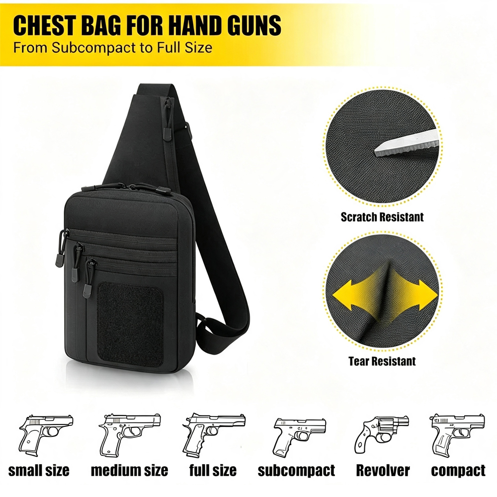 Concealed Carry Chest Gun Bag  - đánh giá và giá Edc Concealed Carry Sling Bag