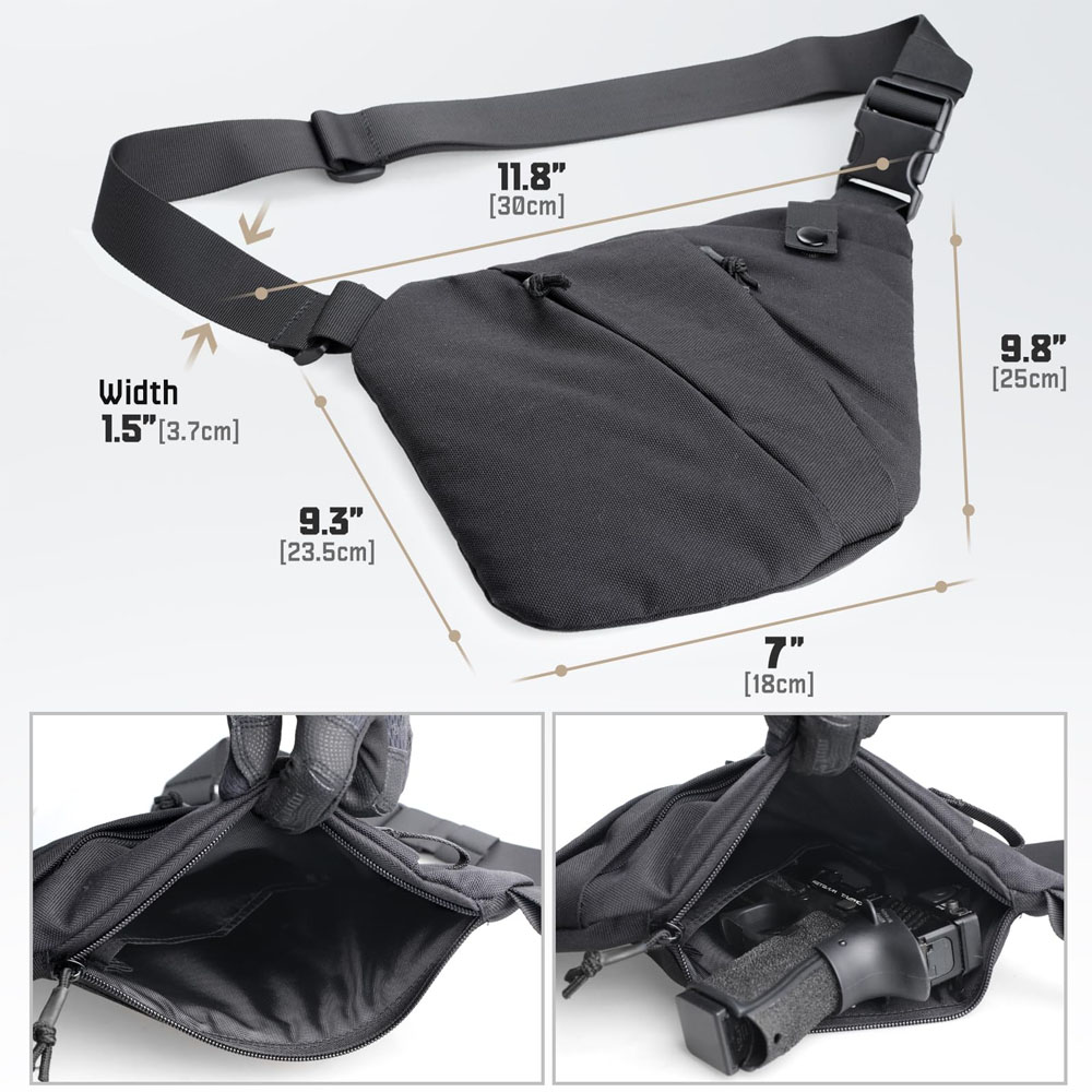 Tactical Concealed Gun Carry B - đánh giá và giá Edc Concealed Carry Sling Bag